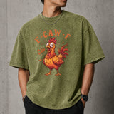 Funny F-Caw-F Chicken Graphic T-Shirt, Sarcastic Rooster Humor Tee, Farm Animal Joke Shirt