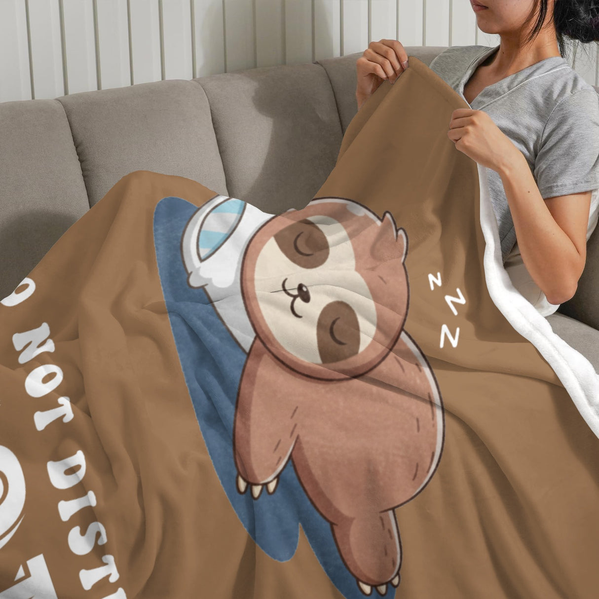 Onlydads Funny Mom Gifts, Mom is Charging Sloth Blanket, Moms Birthday Mothers Day