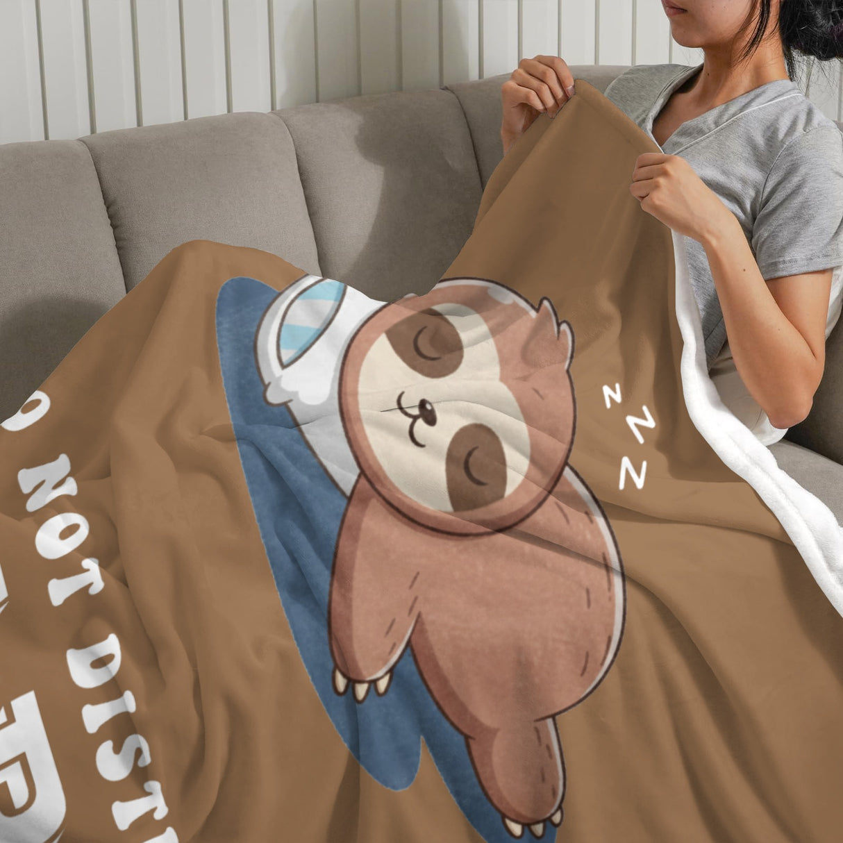 Onlydads Funny Papa Birthday Gifts, Papa is Charging Sloth Blanket, Grandpa Gifts for Fathers Day