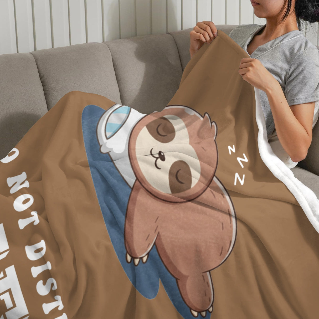 Onlydads Funny Wife Gifts, Wife is Charging Sloth Blanket, Wife Birthday