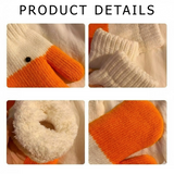 Winter Goose Mittens for Adults Soft Plush Lined Gloves with Decorative Buttons Birthday Gifts for Wife Girls Friend