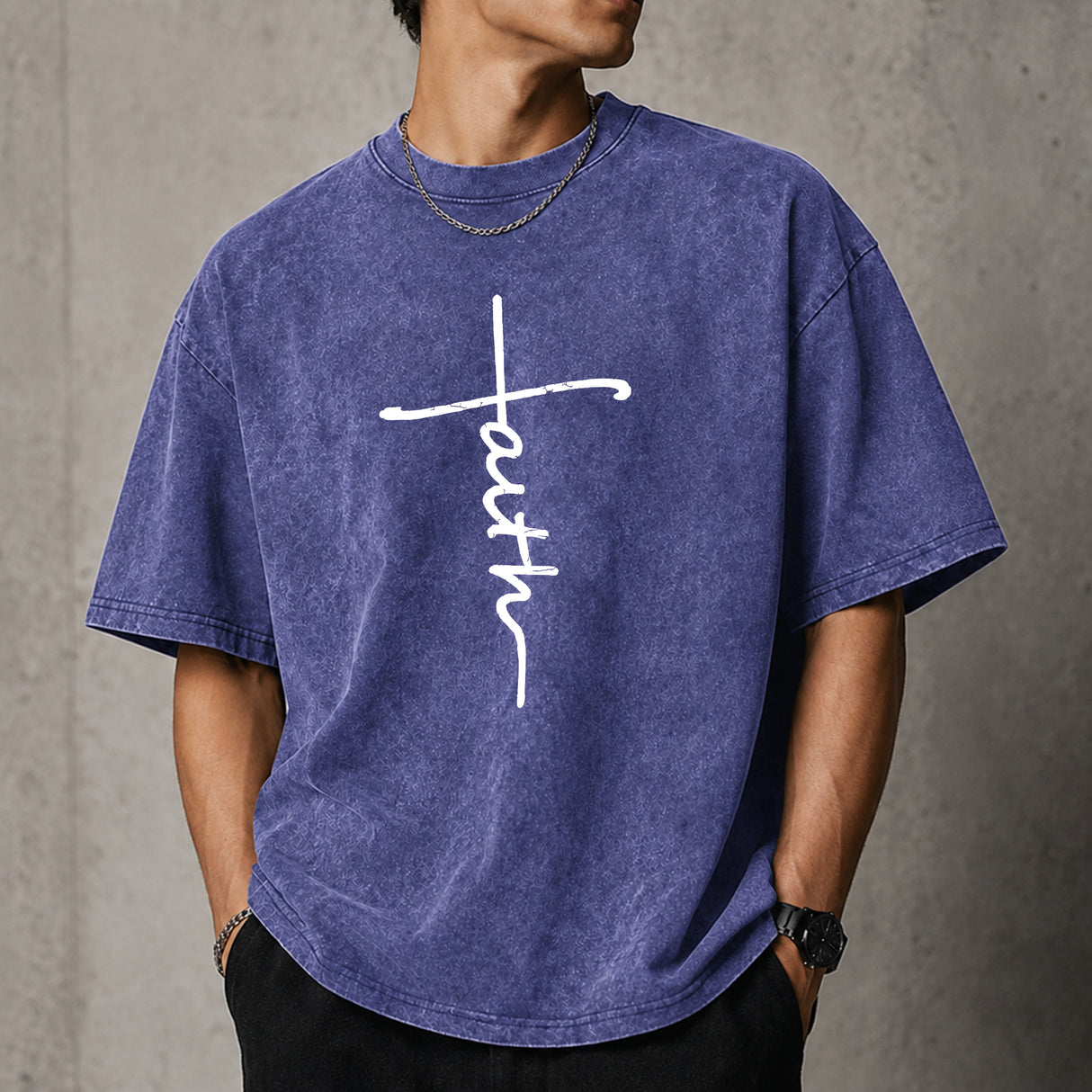 Faith Cross Graphic T-Shirt, Minimal Christian Jesus Shirt, Inspirational Religious Tee