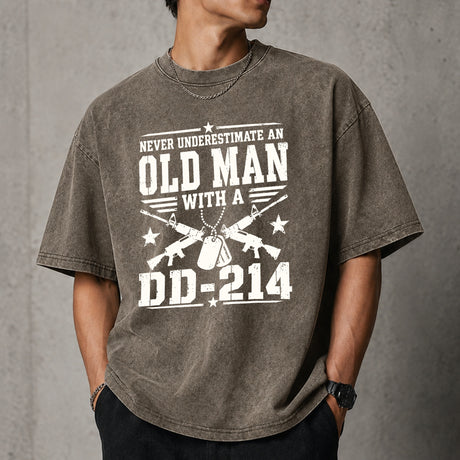 Never Underestimate an Old Man With a DD-214 Shirt