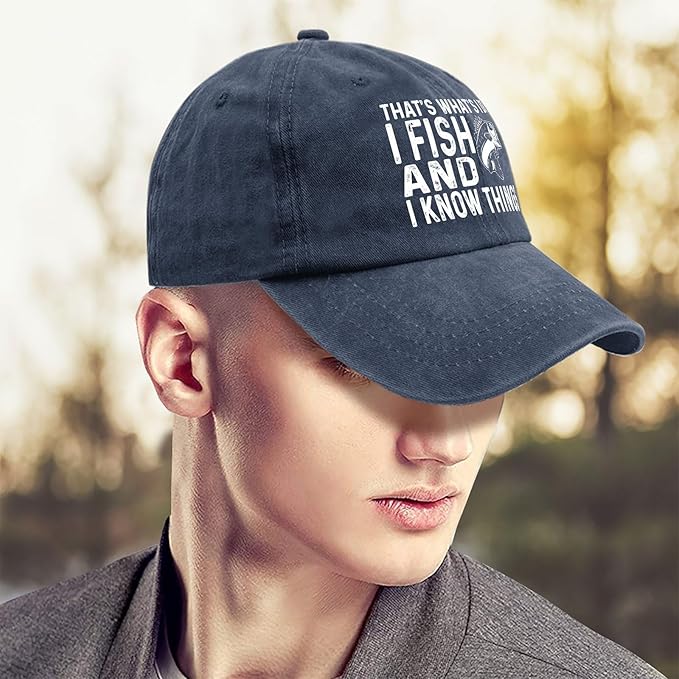 Fish and I Know Things Adjustable Baseball Cap