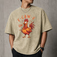 Funny F-Caw-F Chicken Graphic T-Shirt, Sarcastic Rooster Humor Tee, Farm Animal Joke Shirt