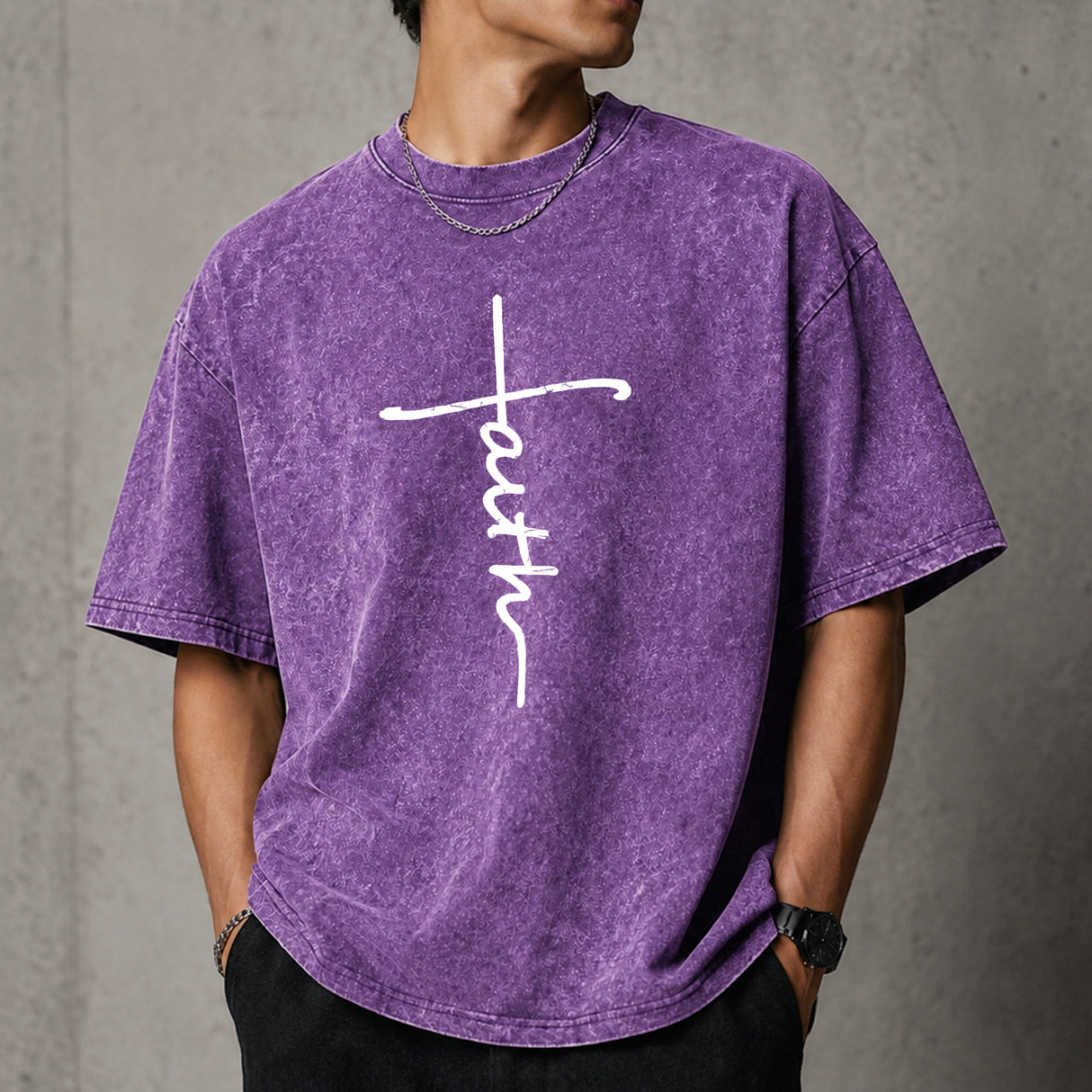 Faith Cross Graphic T-Shirt, Minimal Christian Jesus Shirt, Inspirational Religious Tee