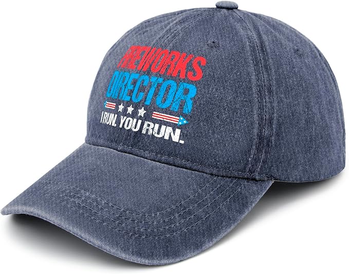 Fireworks Director I Run You Run 4th of July Hat for Men