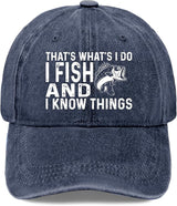 Fish and I Know Things Adjustable Baseball Cap