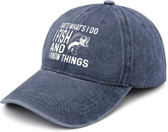 Fish and I Know Things Adjustable Baseball Cap