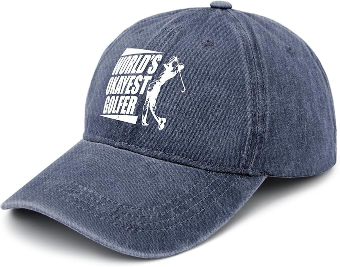 World's Okayest Golfer Hat - Adjustable Cotton Baseball Cap for Men
