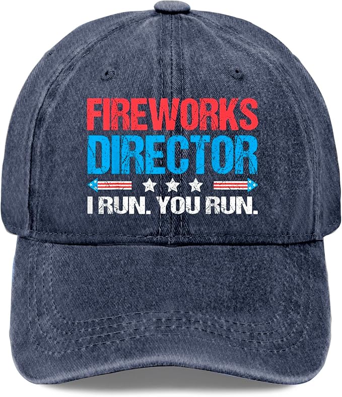 Fireworks Director I Run You Run 4th of July Hat for Men