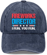 Fireworks Director I Run You Run 4th of July Hat for Men