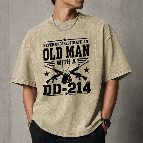 Never Underestimate an Old Man With a DD-214 Shirt