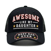 Awesome Like My Daughter Best Dad Ever Hat, Gifts for Dad's Fathers Day from Daughter, Adjustable Fit,Gift for Birthday Black - Onlydads