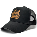 Leather Patch Mesh Back Snapback Cap for Men