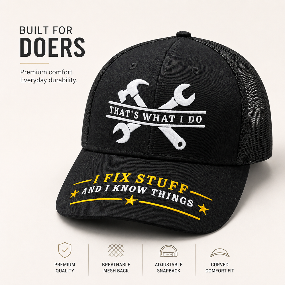 I Fix Stuff Funny Dad Hat,Gifts for Men Who Have Everything,Fathers Day Birthday Gift for Dad OR Husband