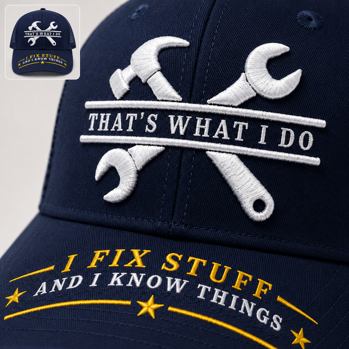 I Fix Stuff Funny Dad Hat,Gifts for Men Who Have Everything,Fathers Day Birthday Gift for Dad OR Husband