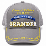 World's Best Grandpa Embroidered Trucker Hat – Grandpa Birthday Gift