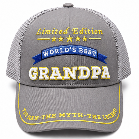 World's Best Grandpa Embroidered Trucker Hat – Grandpa Birthday Gift
