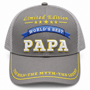 World's Best Papa Embroidered Trucker Hat – Grandpa Gift