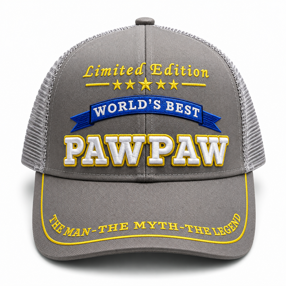 World's Best Pawpaw Embroidered Trucker Hat – Grandpa Birthday Gift
