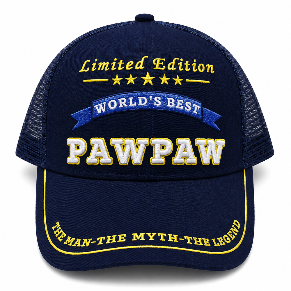 World's Best Pawpaw Embroidered Trucker Hat – Grandpa Birthday Gift
