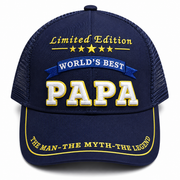 World's Best Papa Embroidered Trucker Hat – Grandpa Gift
