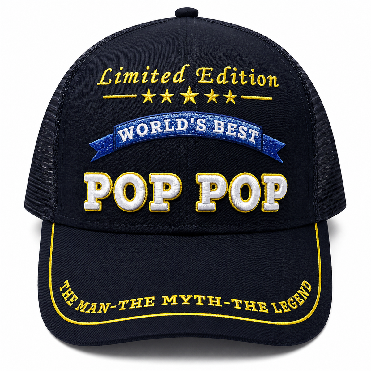 World's Best Pop Pop Embroidered Trucker Hat – Grandpa Birthday Gift