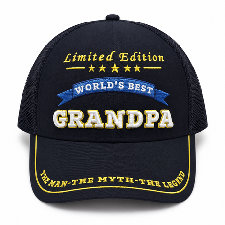 World's Best Grandpa Embroidered Trucker Hat – Grandpa Birthday Gift
