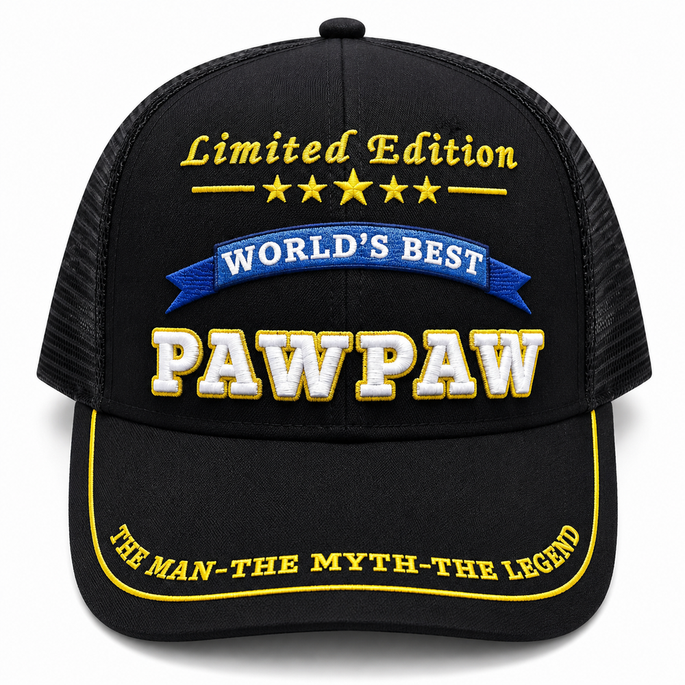 World's Best Pawpaw Embroidered Trucker Hat – Grandpa Birthday Gift