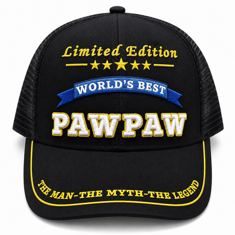 World's Best Pawpaw Embroidered Trucker Hat – Grandpa Birthday Gift