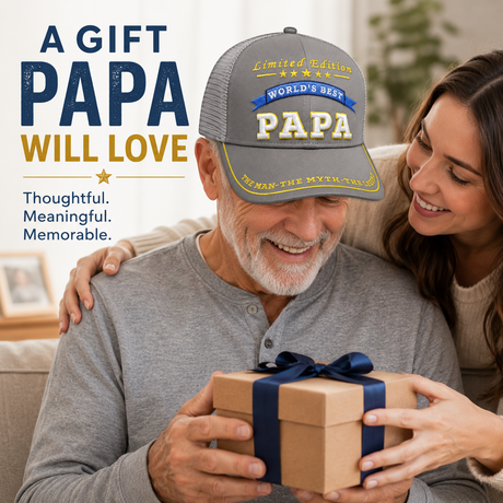 World's Best Papa Embroidered Trucker Hat – Grandpa Gift