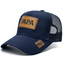 PAPA Patch Trucker Hat for Men, Leather Label Cotton-Polyester Mesh Cap