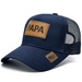 PAPA Patch Trucker Hat for Men, Leather Label Cotton-Polyester Mesh Cap